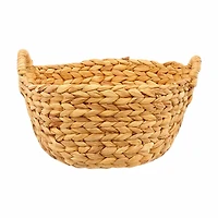 Round Water Hyacinth Braided Basket, Natural, Medium