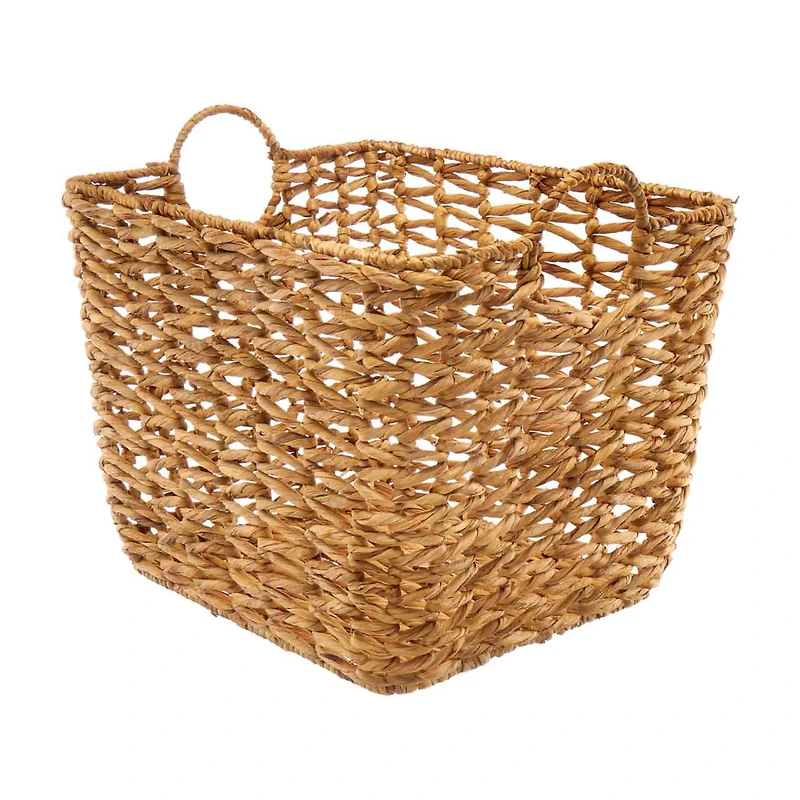 Rectangular Wrapped Basket with Handles, Natural, Large