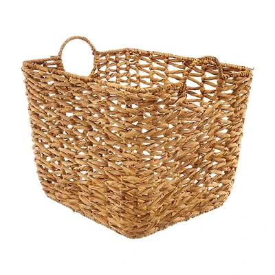 Rectangular Wrapped Basket with Handles, Natural, Large