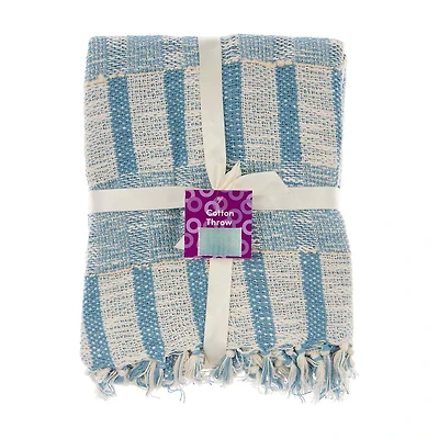 Cotton Throw, Striped, Assorted Colors