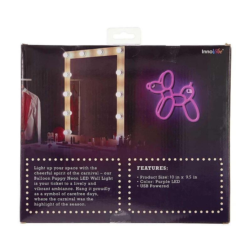 InnoVibe Balloon Puppy LED Wall Light, 10 in