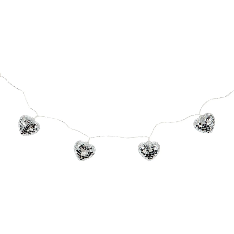 InnoVibe Disco Hearts LED String Lights, 6 ft