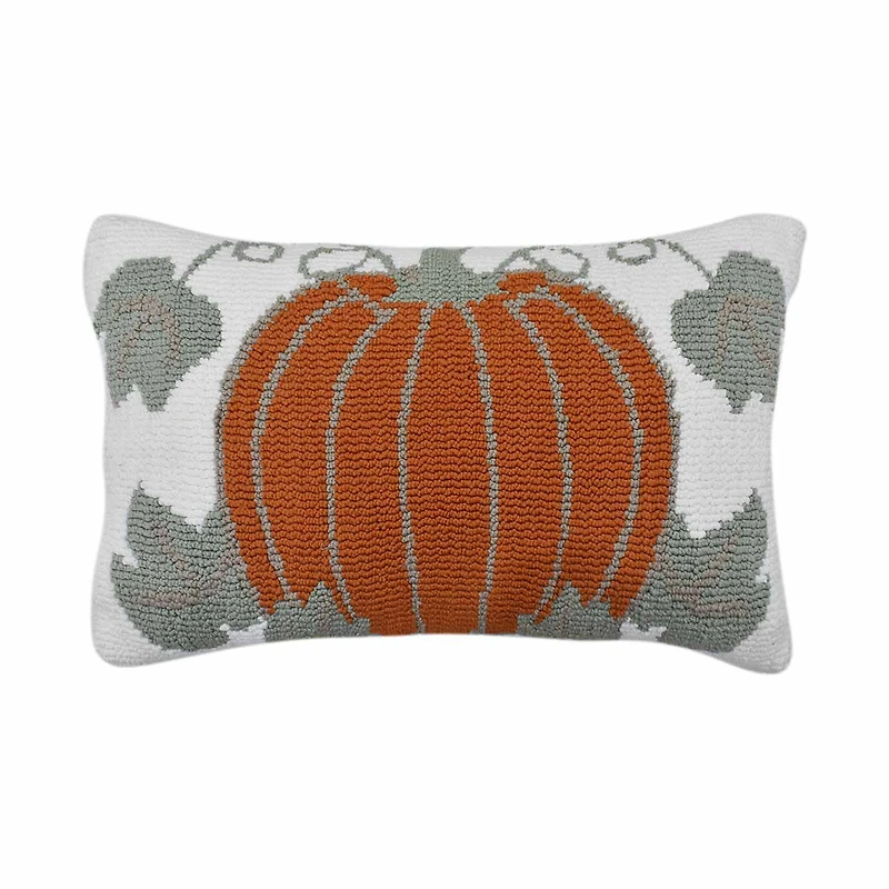 Knitted Pumpkin Pillow, 12 in x 20 in