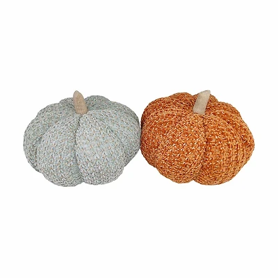 Pumpkin Pillow Assortment, Blue or Orange, Small