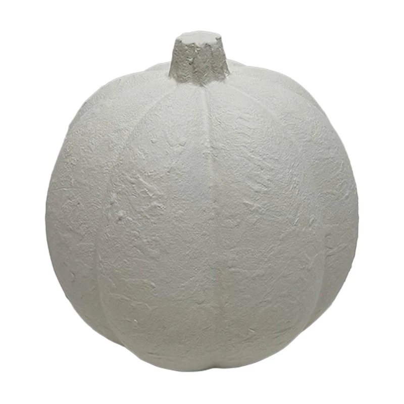 Ceramic Pumpkin, White, 7 in