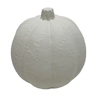 Ceramic Pumpkin, White, 7 in