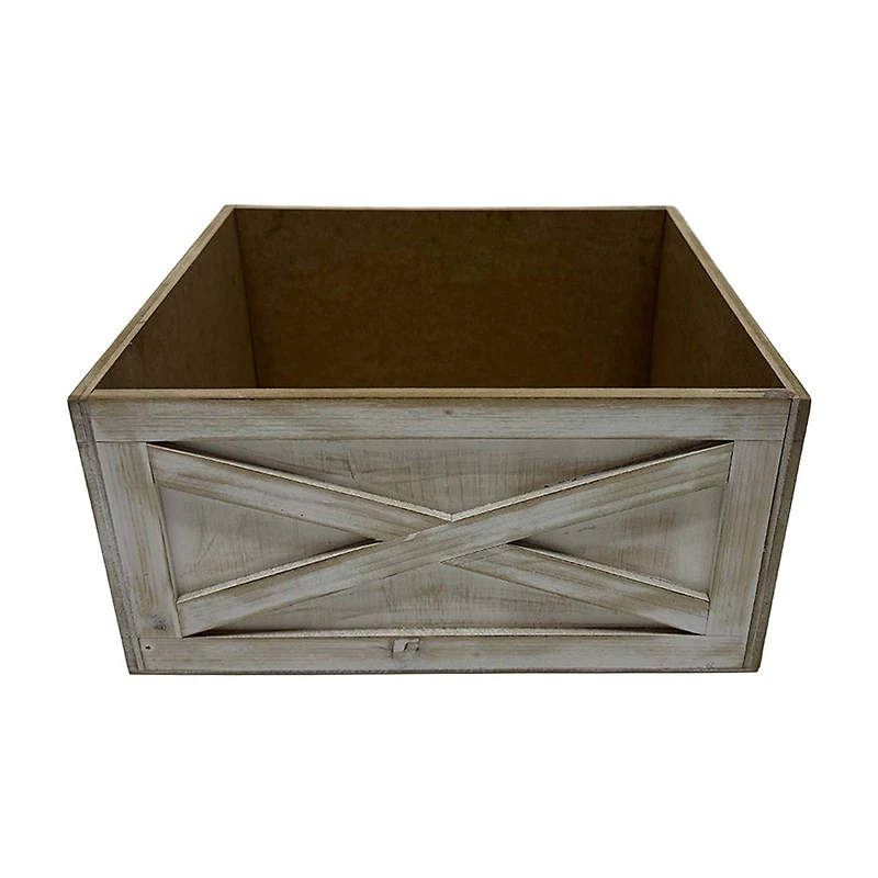 White Wood Crate,  13 in