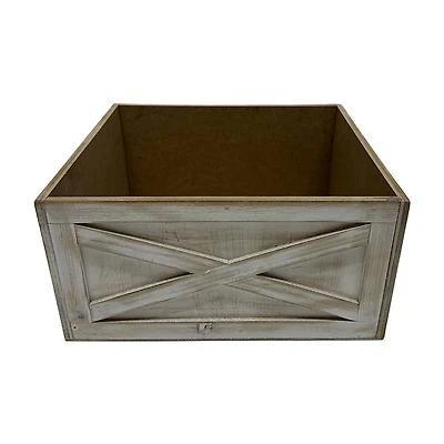 White Wood Crate,  13 in