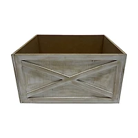 Whitewashed Wooden Crate, 16 in