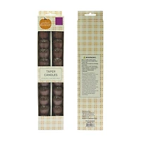 Unscented Acorn-Shaped Taper Candle, Brown, 10 in, 2 ct