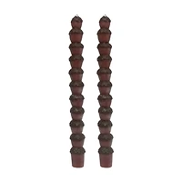Unscented Acorn-Shaped Taper Candle, Brown, 10 in, 2 ct