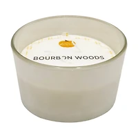 Perfect Harvest Frosted Glass Jar Candle with Cream Wax, Bourbon, Off-white