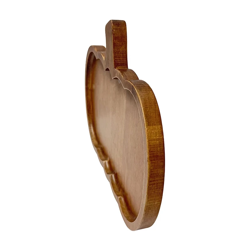 Wooden Pumpkin-Shaped Tray, 13 in