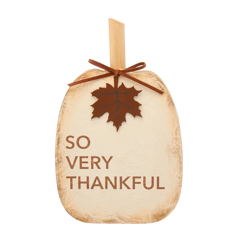 Wood Pumpkin Sign, 12 in