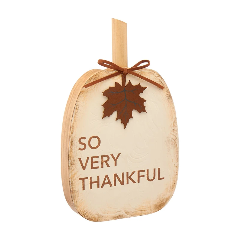 Wood Pumpkin Sign, 12 in