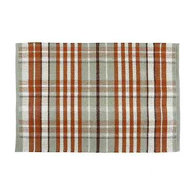 Woven Scatter Rug with Plaid Pattern, 24 in x 36 in, Assorted