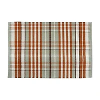 Woven Scatter Rug with Plaid Pattern, 24 in x 36 in, Assorted