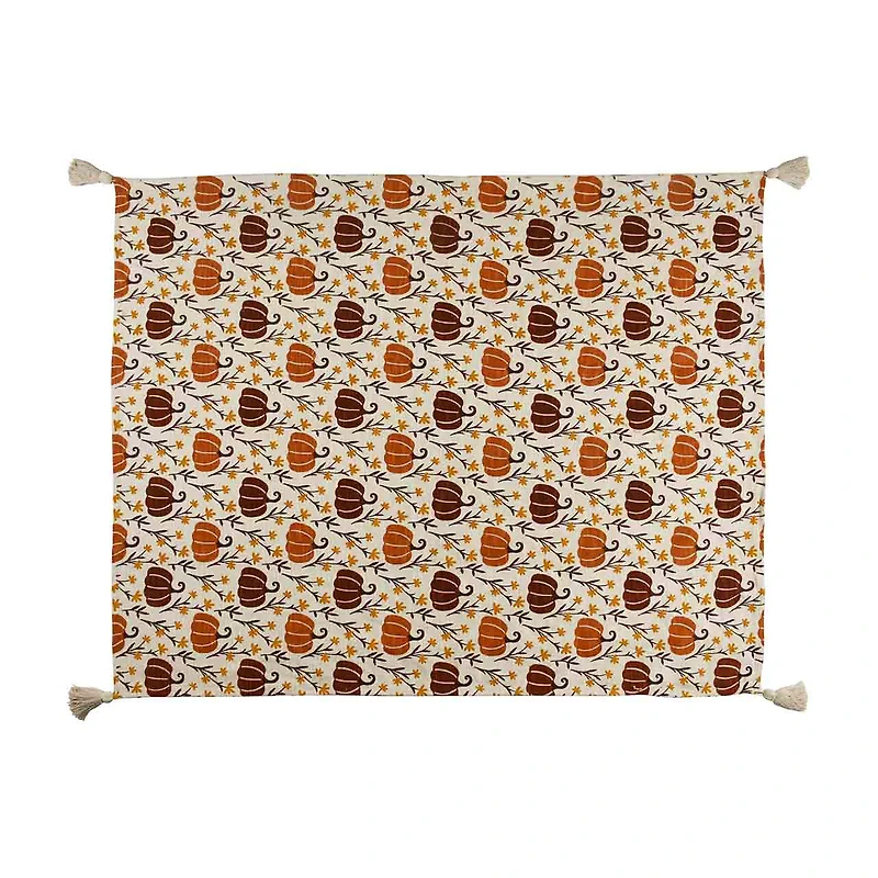 Woven Throw with Printed Pattern, 50 in x 60 in, Assorted