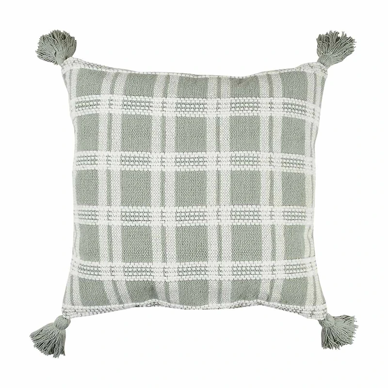 Woven Pillow Plaid Pattern, 18 in x 18 in, Assorted