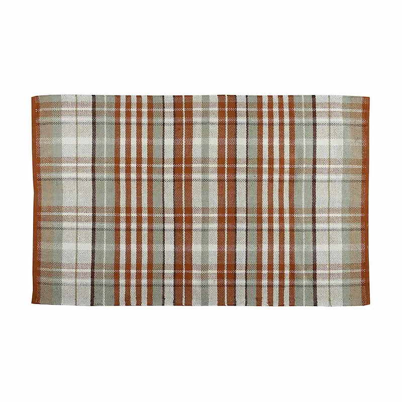 Woven Scatter Rug with Plaid Pattern, 3 ft x 5 ft, Assorted