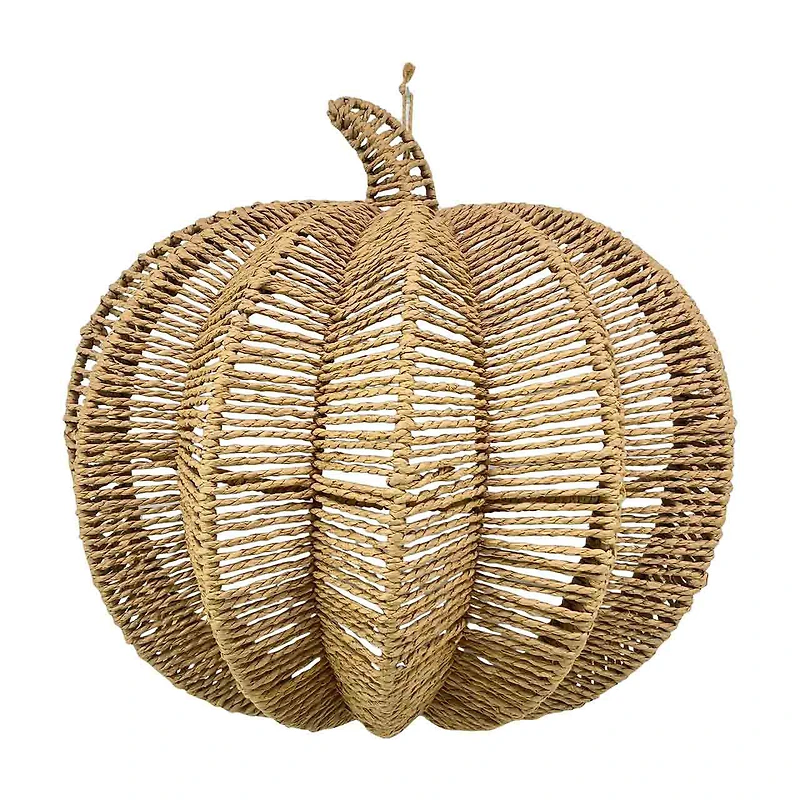 Paper Rope Pumpkin Hanging Wall Decor, 16 in