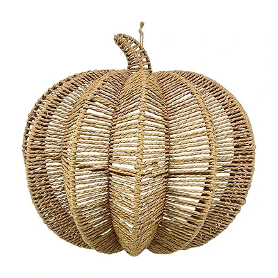 Paper Rope Pumpkin Hanging Wall Decor, 16 in