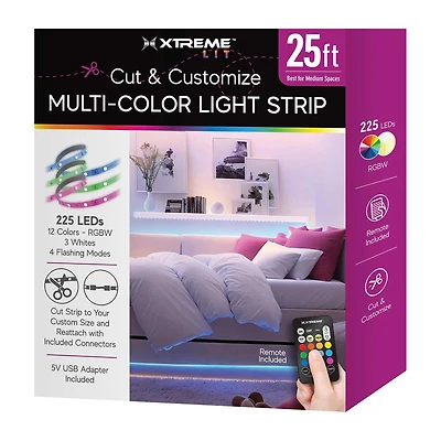 Xtreme Lit Cut & Customize Multi-Color Light Strip, 25 ft