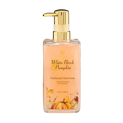 Glass Bottle Hand Soap, 450 ml, White Birch & Pumpkin