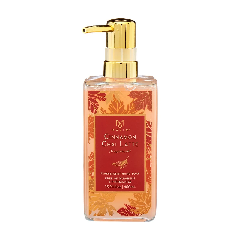 Glass Hand Soap with Printed Decal, 450 ml, Cinnamon Chai Latte