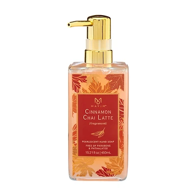 Glass Hand Soap with Printed Decal, 450 ml, Cinnamon Chai Latte