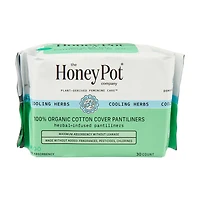 The Honey Pot Company Organic Cotton Cover Cooling Herbal Infusion Pantiliners,