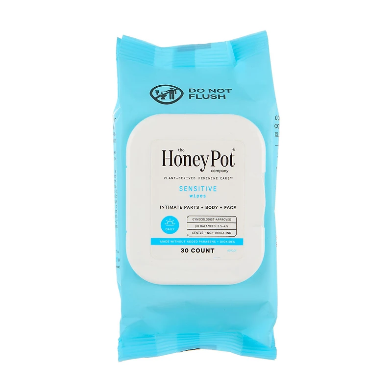 The Honey Pot Company Intimate Sensitive Wipes, 30 ct