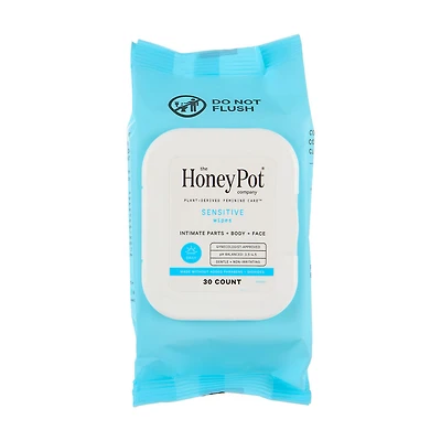 The Honey Pot Company Intimate Sensitive Wipes, 30 ct
