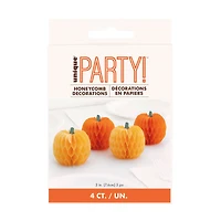 3" Paper Honeycomb Pumpkins Décor, 4ct