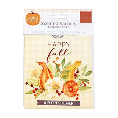 Perfect Harvest Scented Sachet Air Freshener, Cinnamon Spice, 2 ct