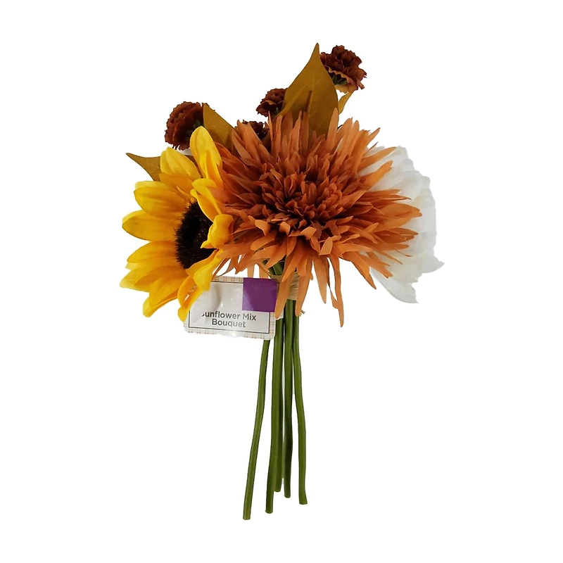 Artificial Mixed Floral Bouquet, 10 in