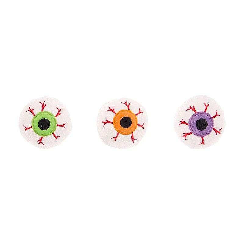 Halloween Squeaky Eyeballs Dog Toy, 3 pk