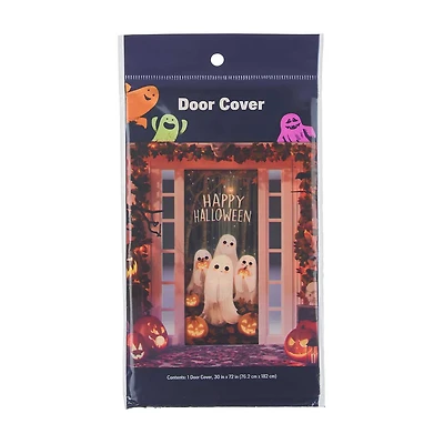 Halloween Printed Door Cover, 30 in x 72 in, Assorted