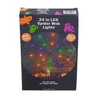 Halloween LED Spider Web Lights, 24 in, Assorted