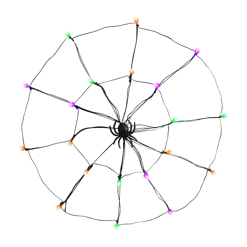 Halloween LED Spider Web Lights, 24 in, Assorted
