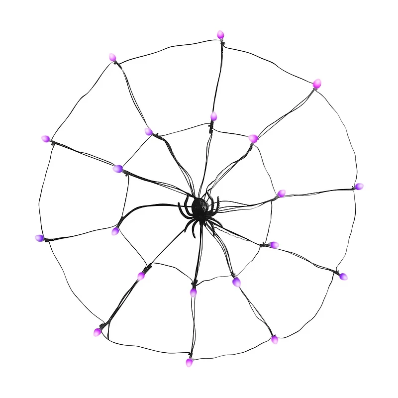 Halloween LED Spider Web Lights, 24 in, Assorted