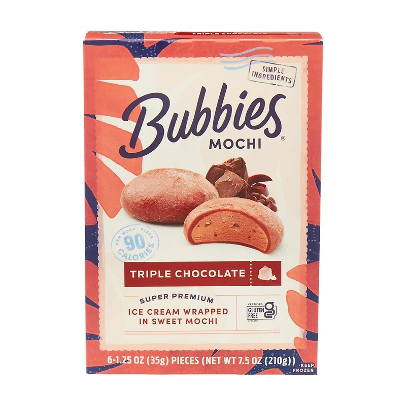 Bubbies Mochi Triple Chocolate Ice Cream, 7.5 oz