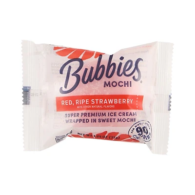 Bubbies Mochi Strawberry Ice Cream, 1.25 oz