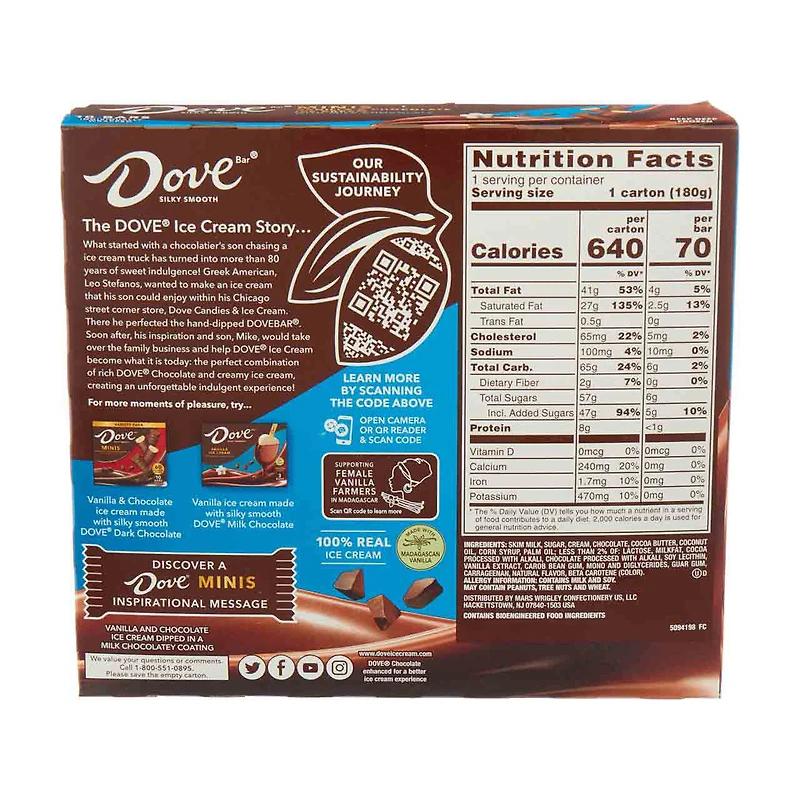 Dove Milk Chocolate Ice Cream Minis, 10 ct