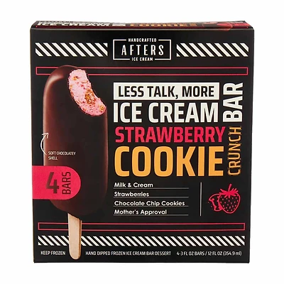 AFTERS Strawberry Cookie Crunch Ice Cream Bar, 4 ct