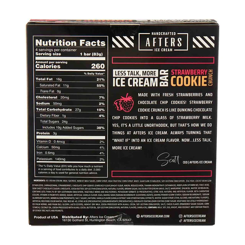 AFTERS Strawberry Cookie Crunch Ice Cream Bar, 4 ct