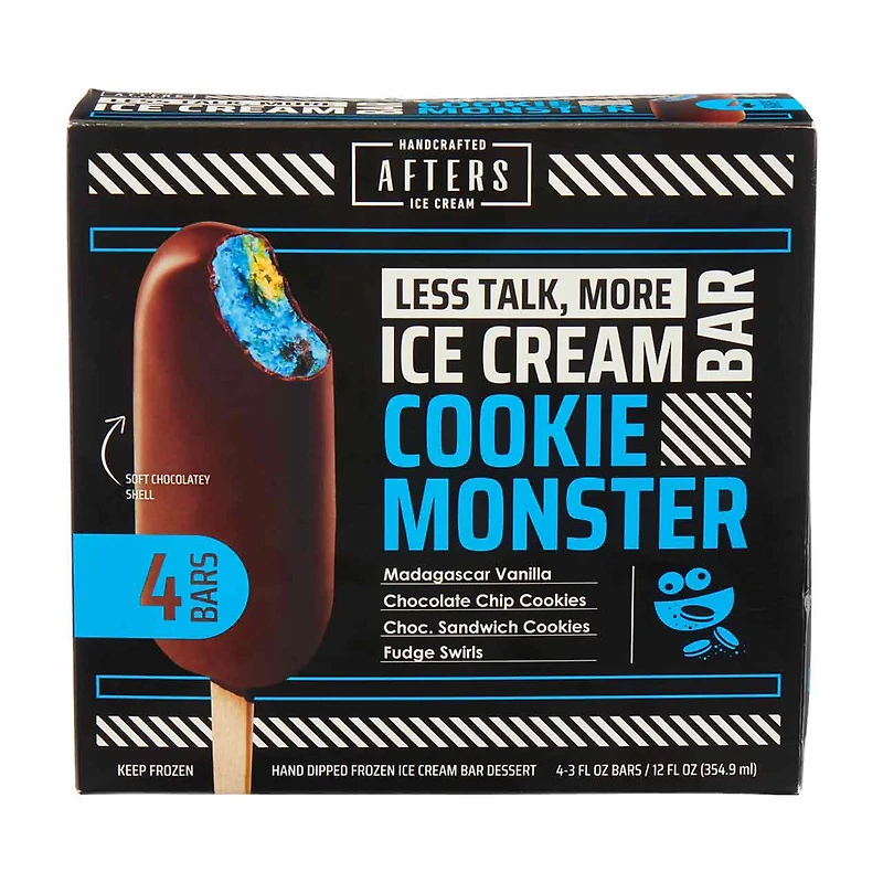 AFTERS Cookie Monster Ice Cream Bar, 4 ct