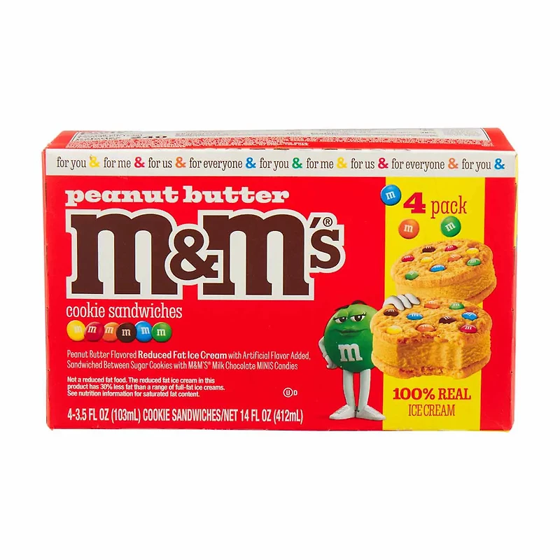 Peanut Butter M&M Cookie Sandwiches, 4 ct