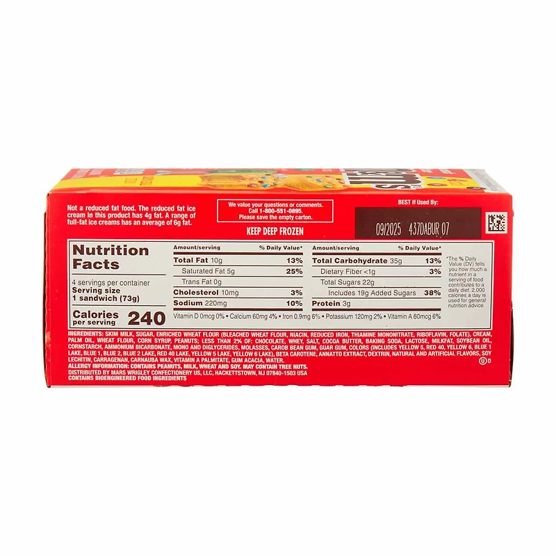 Peanut Butter M&M Cookie Sandwiches, 4 ct