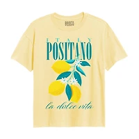 Italian Lemons Short Sleeve Crop Tee, Large